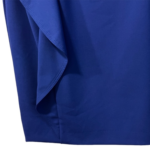 CALVIN KLEIN Asymmetrical Ruffle Dress in Royal Blue - Picture 5 of 11